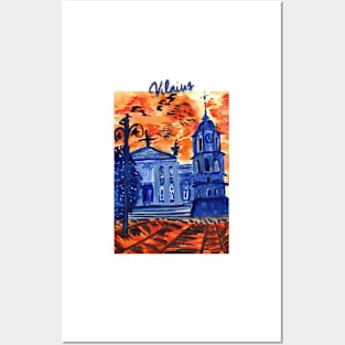 Orange - Blue Vilnius Posters and Art